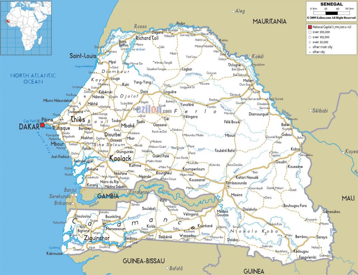 Senegal casamance zemljevid
