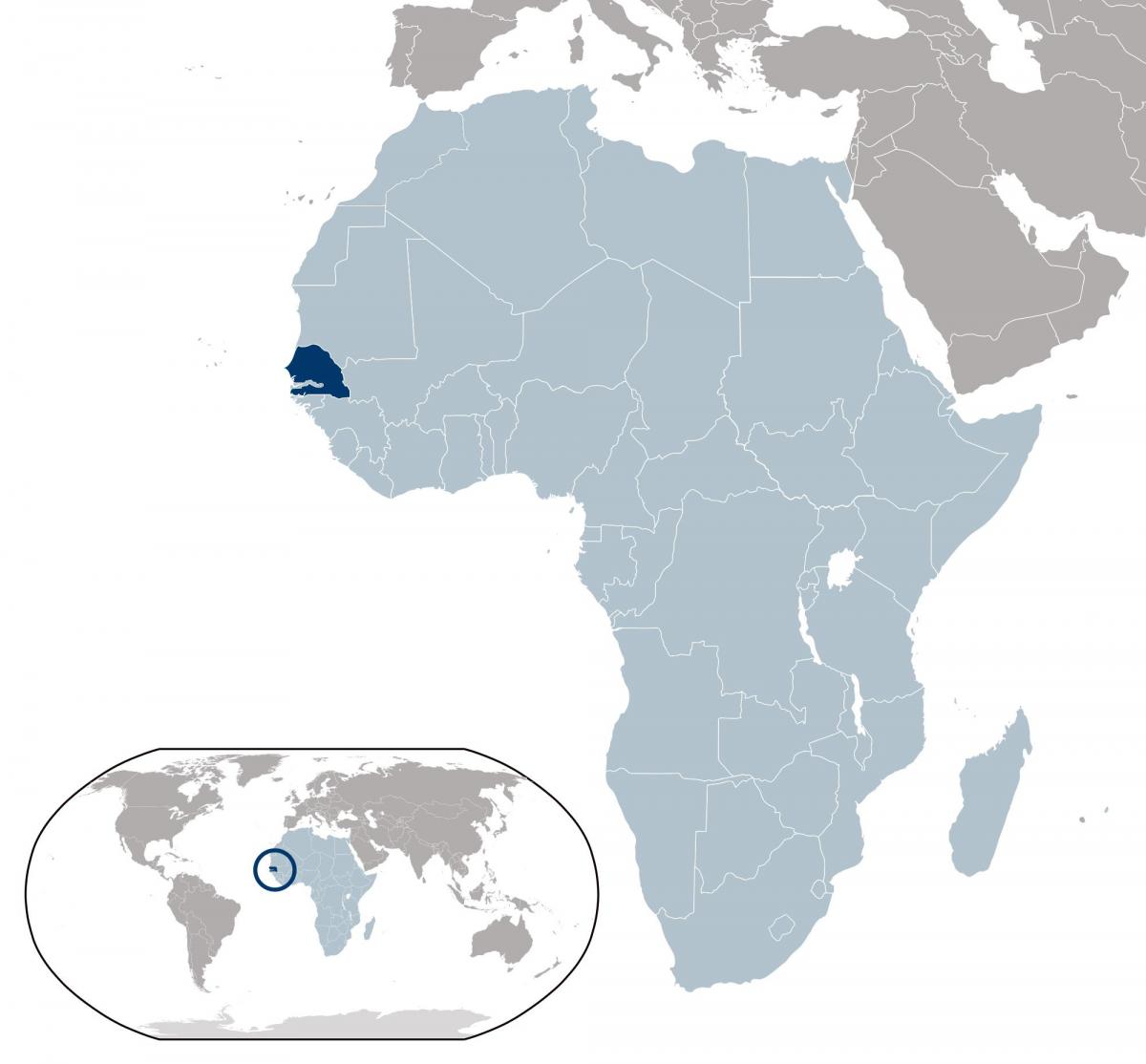 zemljevid Senegal mesto na svetu