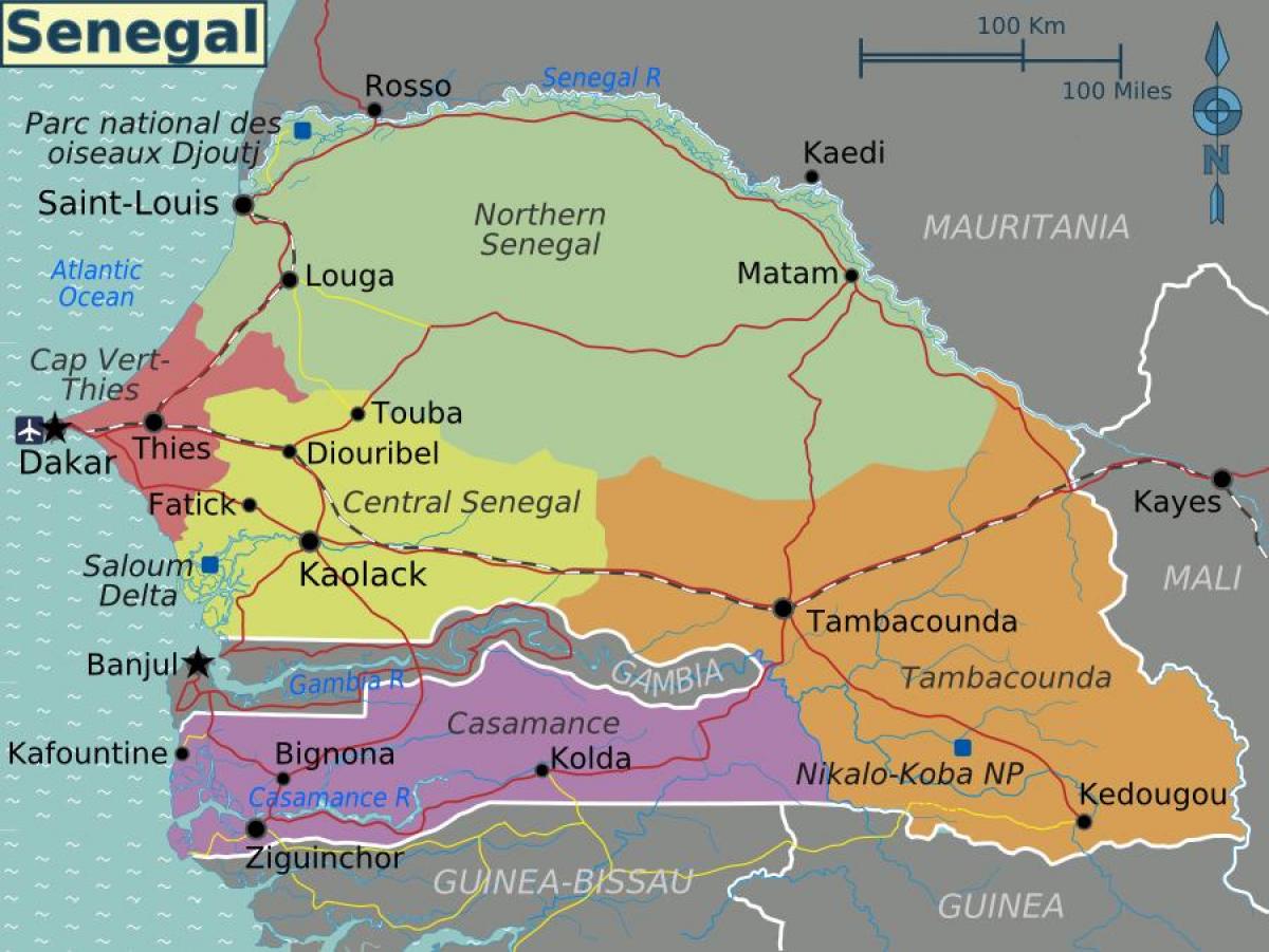 zemljevid Senegal politične