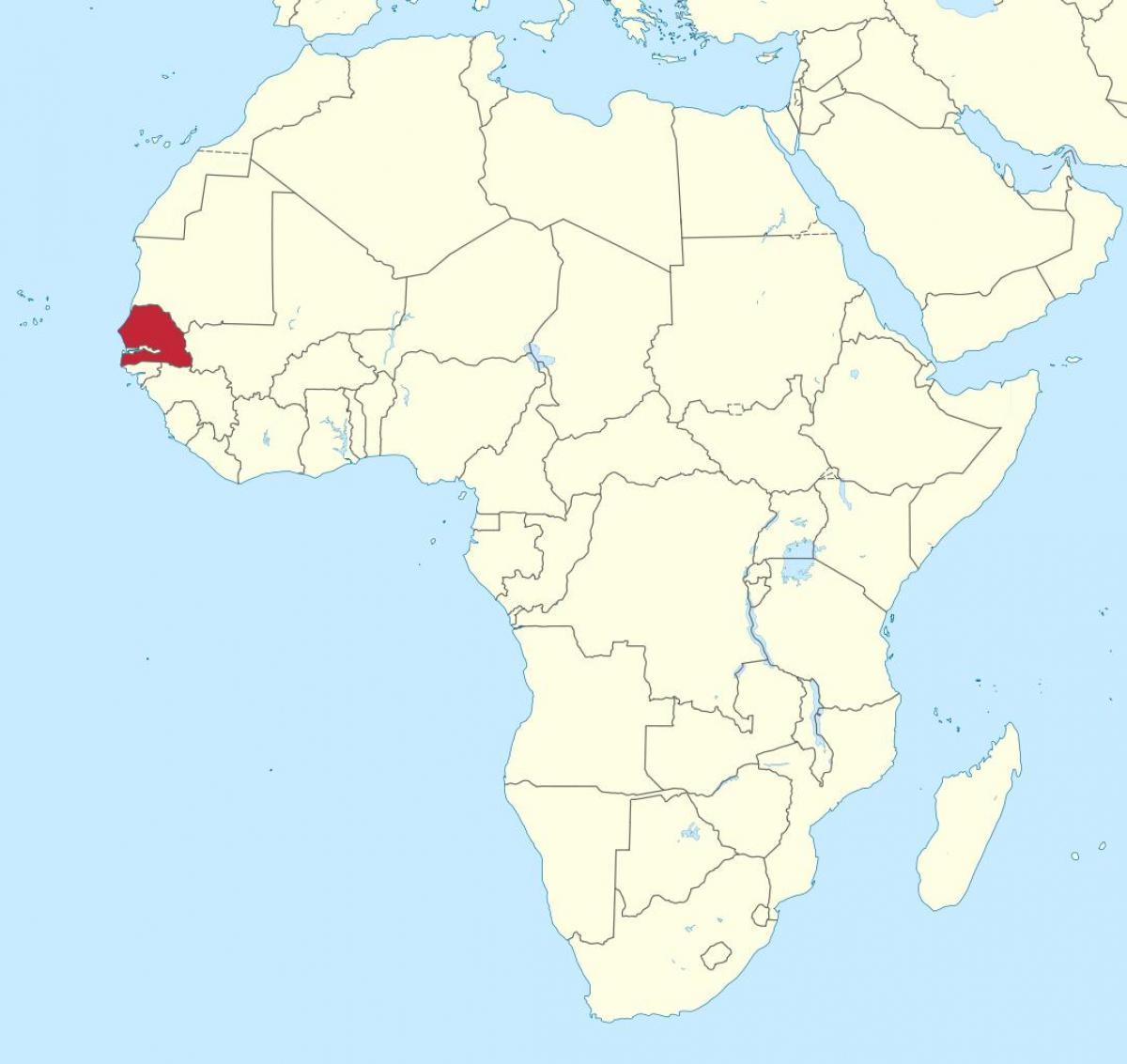 Senegal na zemljevid afrike