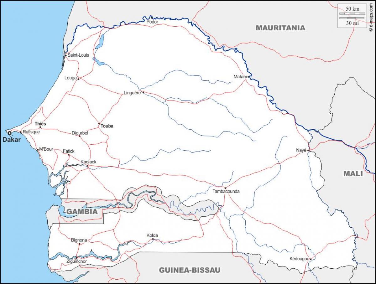 zemljevid touba Senegal