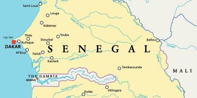 Senegal reke afriki zemljevid