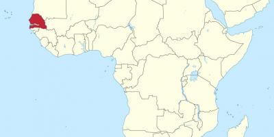 Senegal na zemljevid afrike