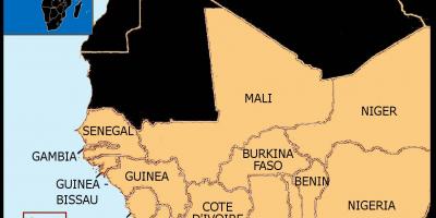 Zemljevid Senegal zemljevid zahodne afrike
