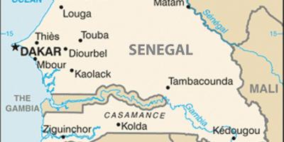 Zemljevid Senegal in okoliških državah